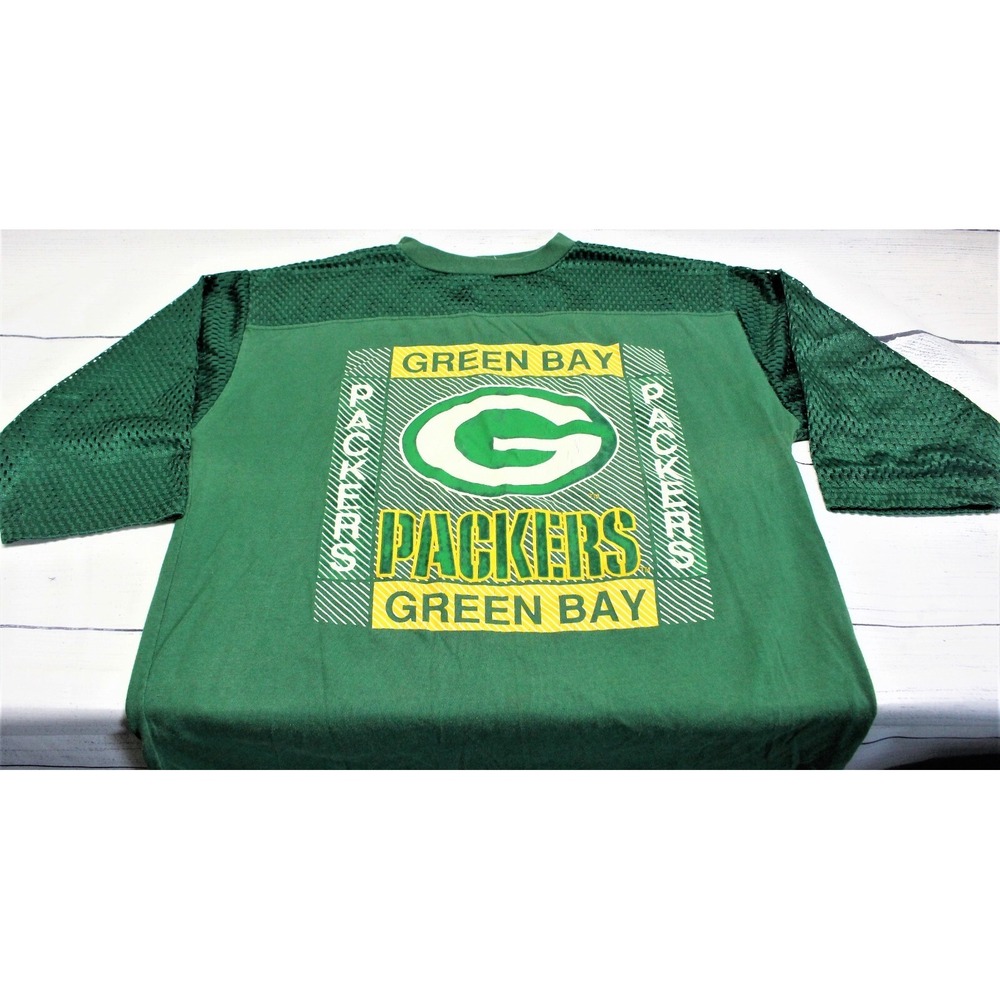Men's Vintage Artex NFL Green Bay Packers Football Jersey T‎ Shirt 1980s Size Lg